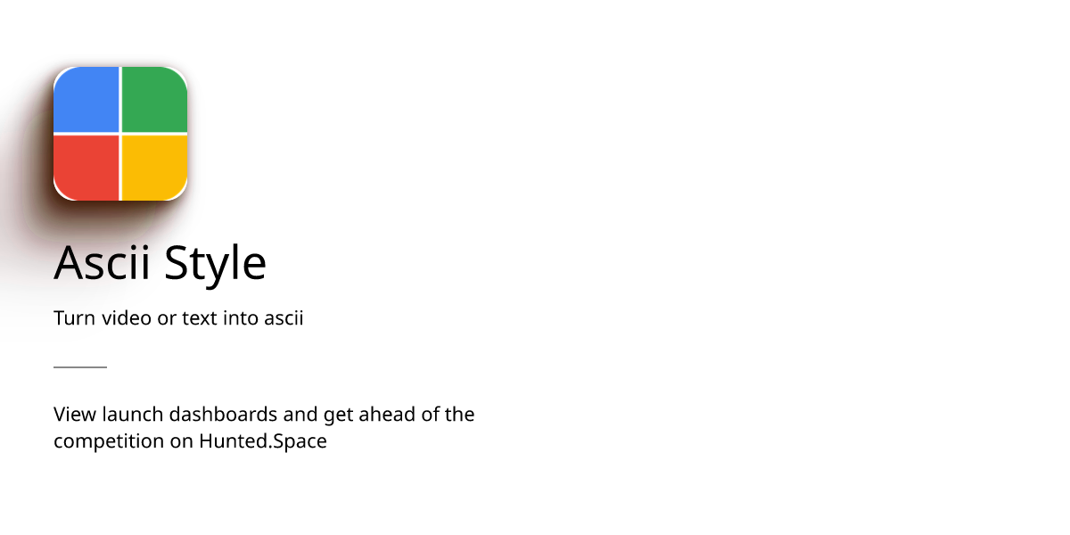 Ascii Style - Turn video or text into ascii | Product Hunt Launch Dashboard