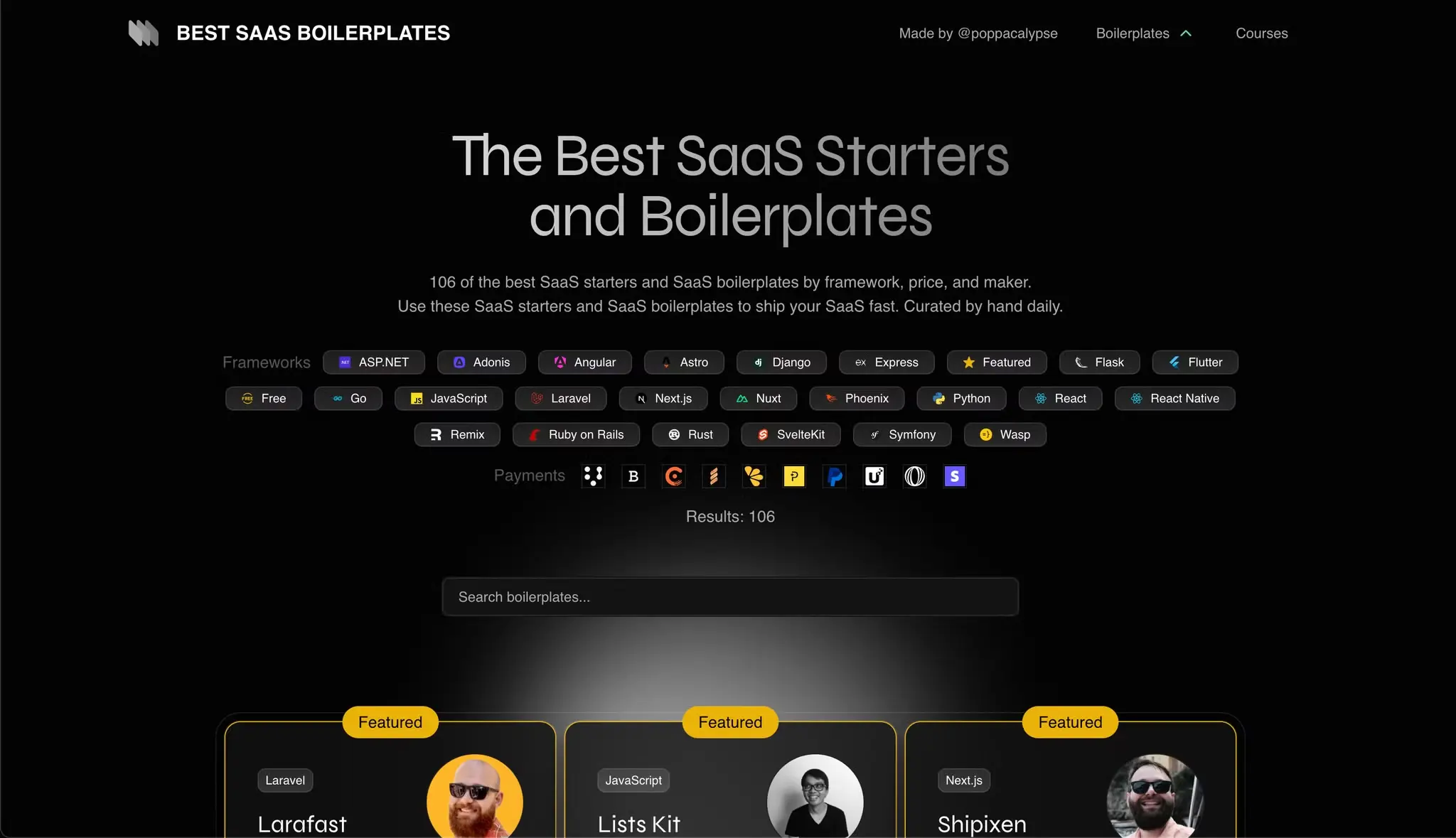 Best SaaS Boilerplates