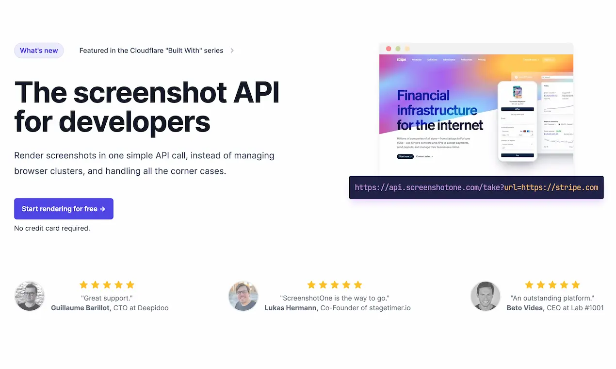 ScreenshotOne Product Snapshot
